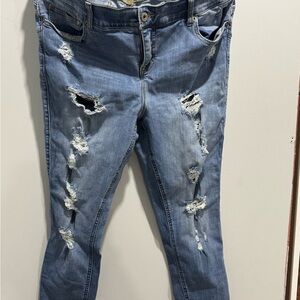 Distressed Blue Jeans